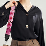 Pink Cherry Blossom Print Bag Strap