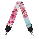 Pink Cherry Blossom Print Bag Strap