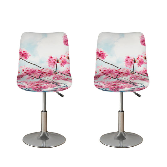 Pink Cherry Blossom Print Bar Stool Covers