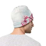 Pink Cherry Blossom Print Beanie