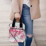 Pink Cherry Blossom Print Bible Tote Bag