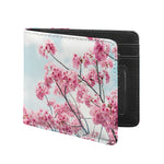 Pink Cherry Blossom Print Bifold Wallet