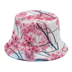 Pink Cherry Blossom Print Bucket Hat