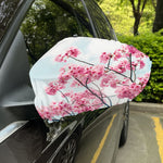 Pink Cherry Blossom Print Car Side Mirror Covers