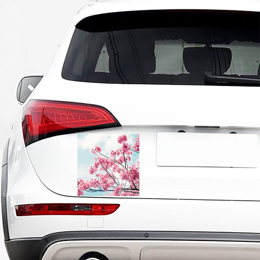Pink Cherry Blossom Print Car Sticker