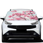 Pink Cherry Blossom Print Car Windshield Snow Cover