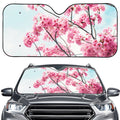 Pink Cherry Blossom Print Car Windshield Sun Shade