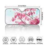 Pink Cherry Blossom Print Car Windshield Sun Shade