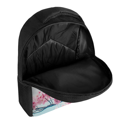 Pink Cherry Blossom Print Casual Backpack