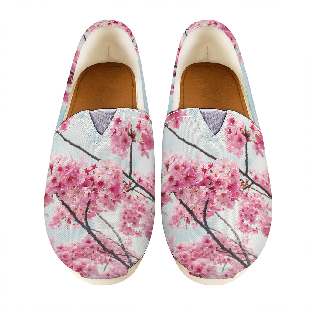 Pink Cherry Blossom Print Casual Shoes