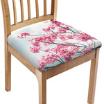 Pink Cherry Blossom Print Chair Cushion Cover