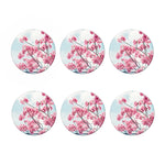 Pink Cherry Blossom Print Coaster Set