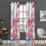 Pink Cherry Blossom Print Curtain