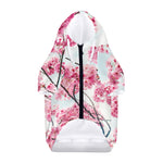 Pink Cherry Blossom Print Dog Zip Up Hoodie