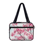 Pink Cherry Blossom Print Double Strap Bible Bag