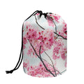 Pink Cherry Blossom Print Drawstring Makeup Bag
