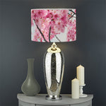 Pink Cherry Blossom Print Drum Lamp Shade
