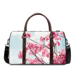 Pink Cherry Blossom Print Duffle Bag