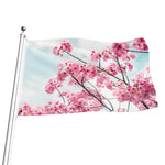 Pink Cherry Blossom Print Flag