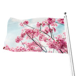 Pink Cherry Blossom Print Flag
