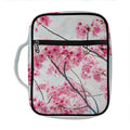 Pink Cherry Blossom Print Front Pocket Bible Bag