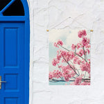 Pink Cherry Blossom Print Garden Flag