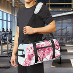 Pink Cherry Blossom Print Gym Bag