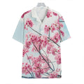 Pink Cherry Blossom Print Hawaiian Shirt
