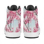 Pink Cherry Blossom Print High Top Leather Sneakers