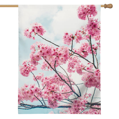 Pink Cherry Blossom Print House Flag
