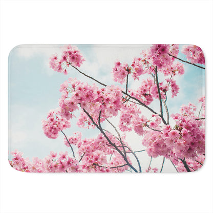Pink Cherry Blossom Print Indoor Door Mat