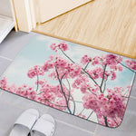 Pink Cherry Blossom Print Indoor Door Mat