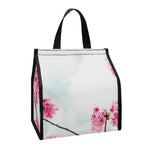 Pink Cherry Blossom Print Insulated Lunch Tote