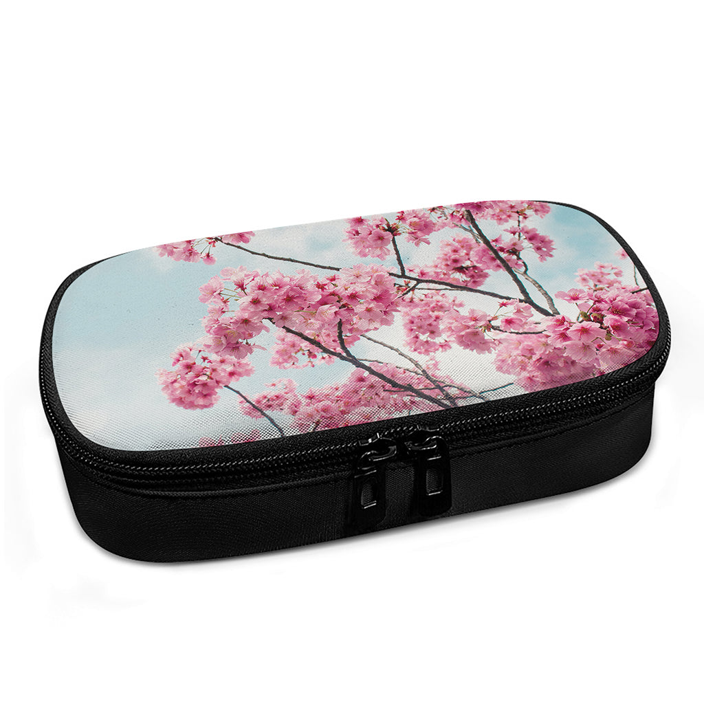 Pink Cherry Blossom Print Insulin Cooler Travel Case