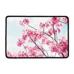 Pink Cherry Blossom Print Kitchen Mat