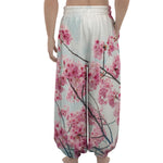 Pink Cherry Blossom Print Lantern Pants