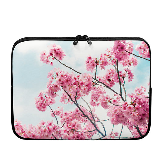 Pink Cherry Blossom Print Laptop Sleeve