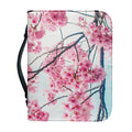 Pink Cherry Blossom Print Leather Bible Cover