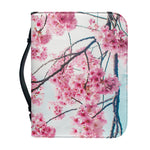 Pink Cherry Blossom Print Leather Bible Cover