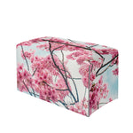 Pink Cherry Blossom Print Leather Tissue Box Cover