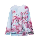 Pink Cherry Blossom Print Long Sleeve Short Coat