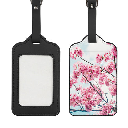 Pink Cherry Blossom Print Luggage Tag