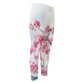 Pink Cherry Blossom Print Men's Compression Pants