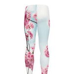 Pink Cherry Blossom Print Men's leggings