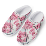Pink Cherry Blossom Print Mesh Casual Shoes