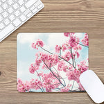 Pink Cherry Blossom Print Mouse Pad
