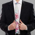 Pink Cherry Blossom Print Necktie