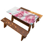 Pink Cherry Blossom Print Picnic Table Cover