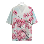 Pink Cherry Blossom Print Rayon Hawaiian Shirt