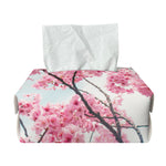 Pink Cherry Blossom Print Rectangle Tissue Box Cover